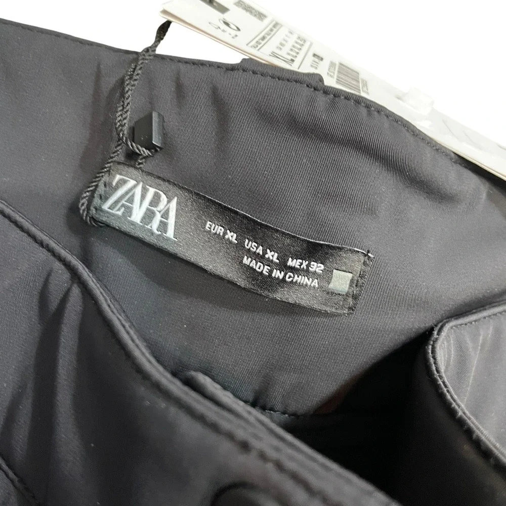 Zara Black X-Large New w/Tags‎ Ski Pants Slim Polyamide Blend Zip Leg